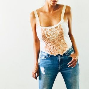 Free people flower embroidery tank size Small